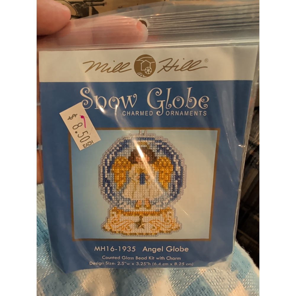 New Kit Mill Hill Glass Beads MH16-1935 Charmed Ornament Angel Snow Globe